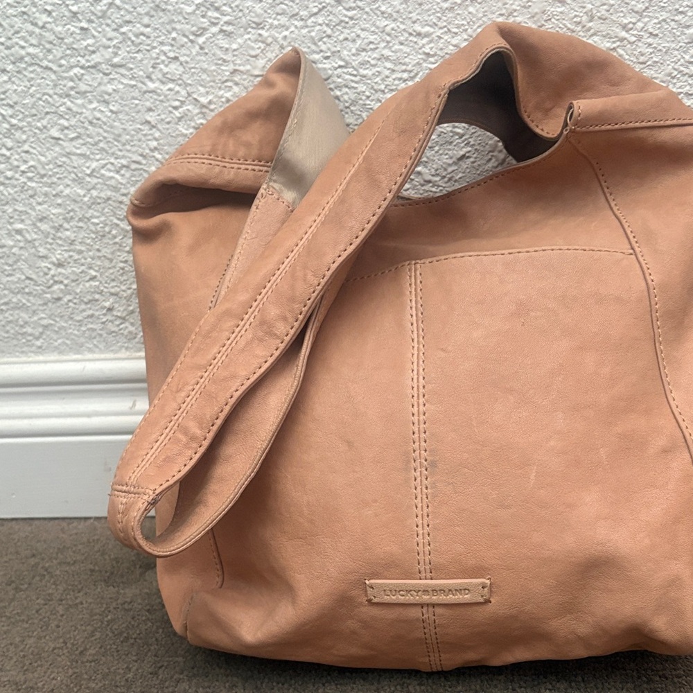 Lucky Brand Soft Tan Hobo Bag